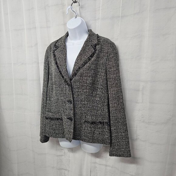 Norton McNaughton Blazer Black Gray Tweed Dark Coqette 10 - Picture 7 of 12